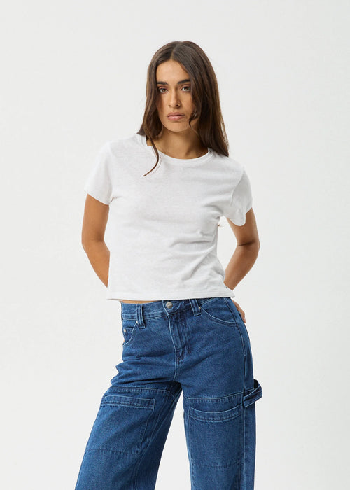 Afends Carmen Baby Tee White