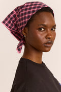 DAMSON MADDER HEADSCARF | MAGENTA CHECK