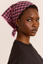 DAMSON MADDER HEADSCARF | MAGENTA CHECK