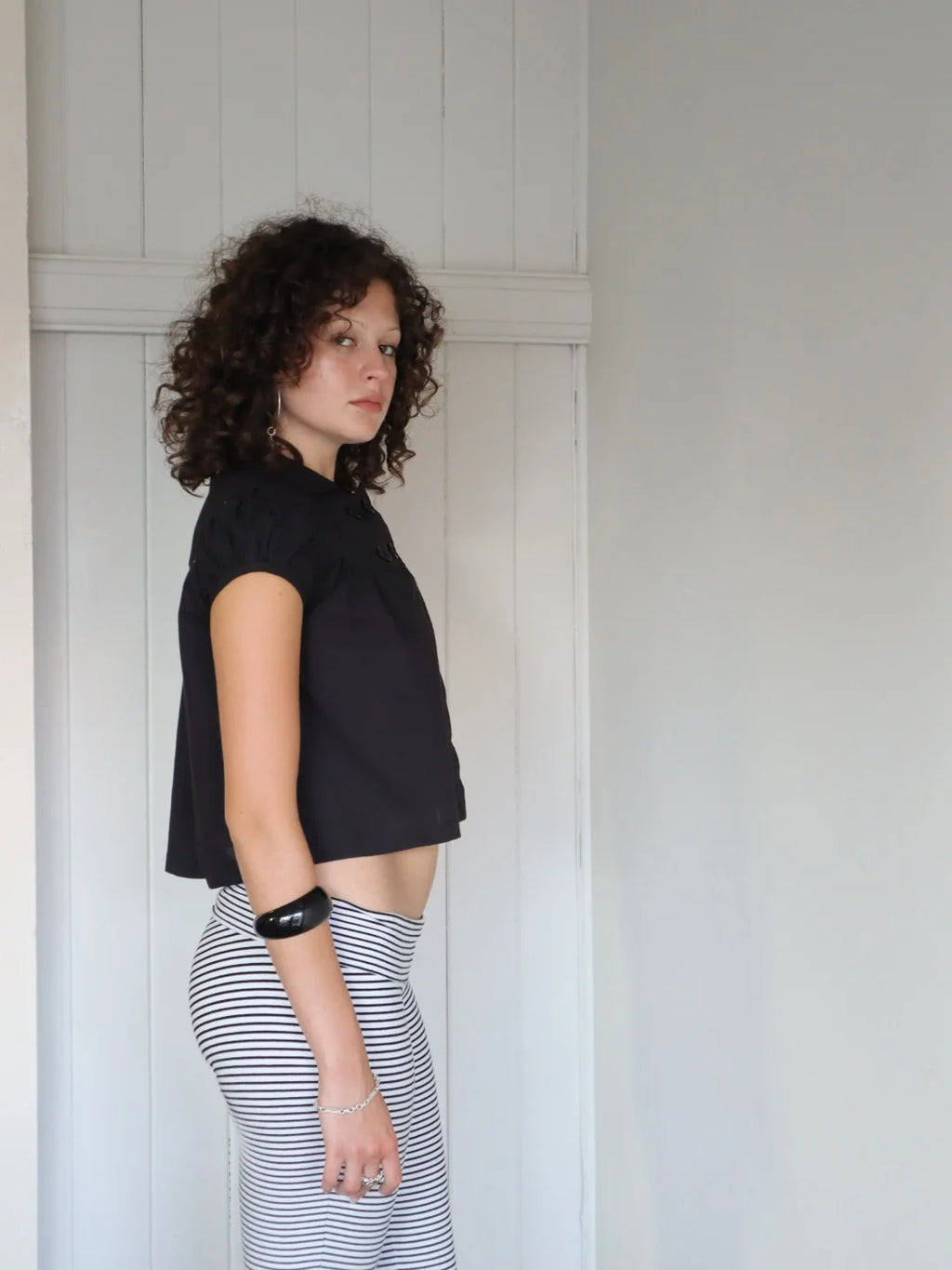 Obelia's Baby Button Top Black