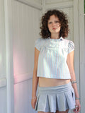 Obelia's Baby Button Top Blue Stripe