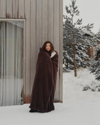 FAUX FUR THROW BLANKET | CHIOCOLATE