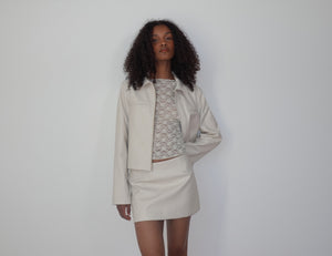 ROBBIE PU MINI SKIRT | VANILLA