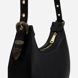 SOL SANA CRESCENT BAG | BLACK/GOLD