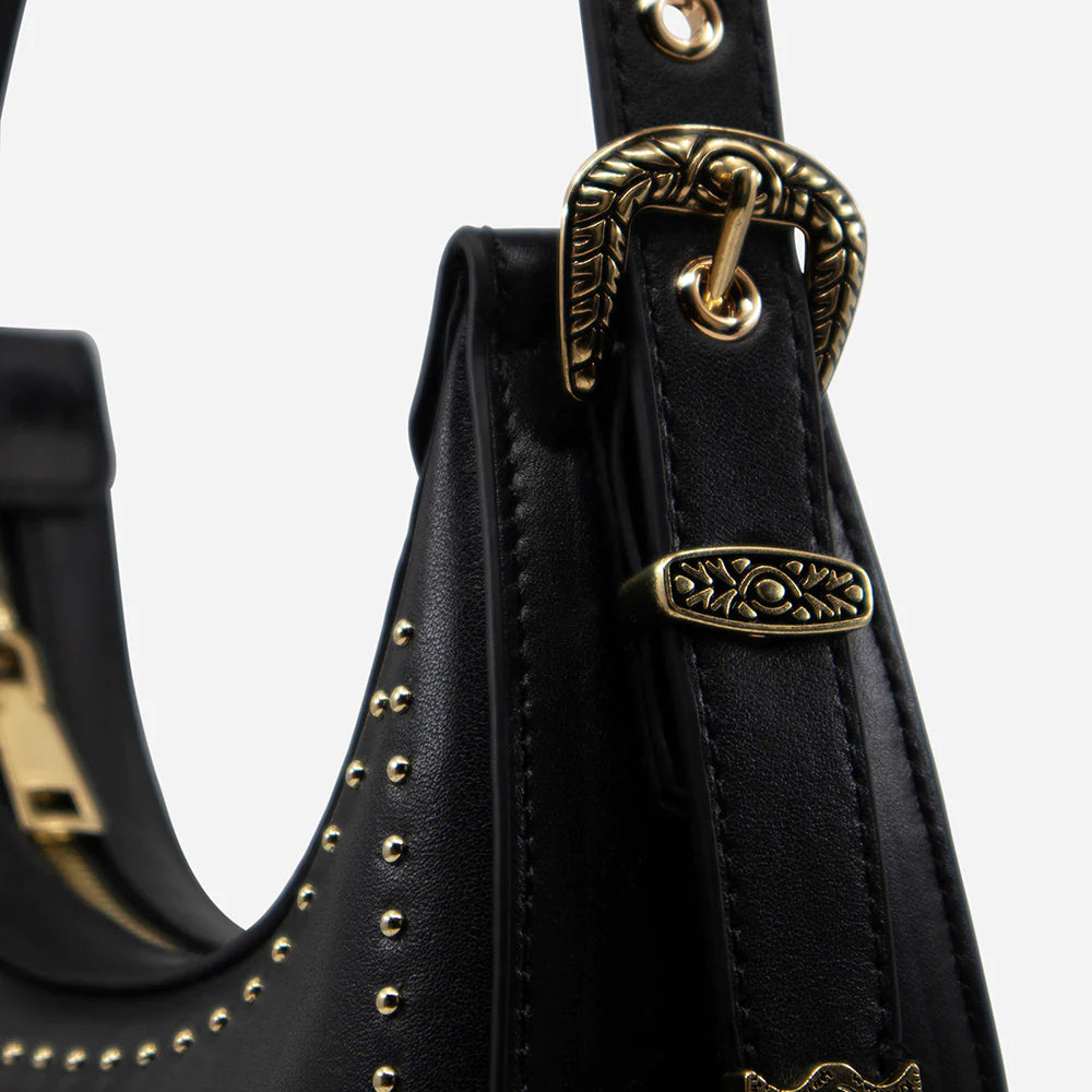 SOL SANA CRESCENT BAG | BLACK/GOLD