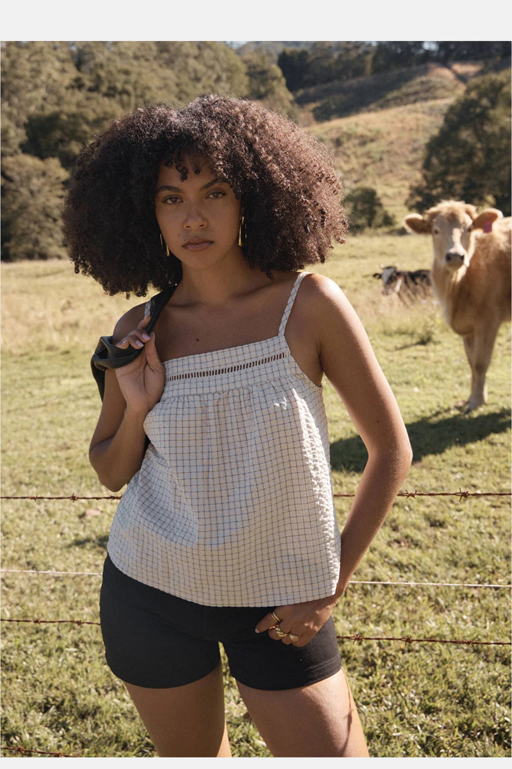 Afends Candice Seersucker Cami Top