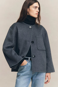 CAMILLIE WOOL CASHMERE JACKET | CHARCOAL MARLE