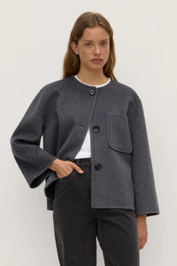 CAMILLIE WOOL CASHMERE JACKET | CHARCOAL MARLE