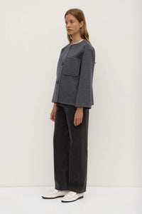 CAMILLIE WOOL CASHMERE JACKET | CHARCOAL MARLE