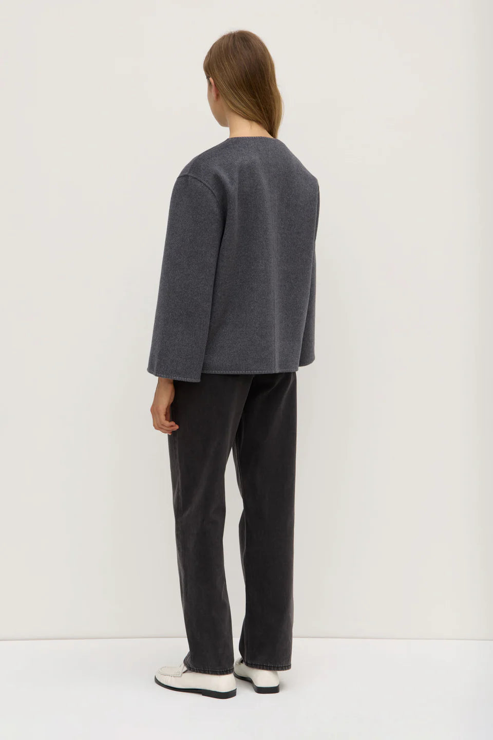 CAMILLIE WOOL CASHMERE JACKET | CHARCOAL MARLE