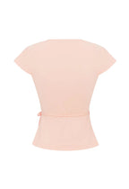 Olga Joan Cap-Sleeve Wrap Top Petalo