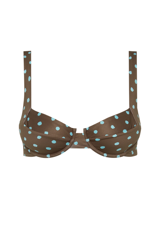 CASANOVA TOP | BLUE POLKA