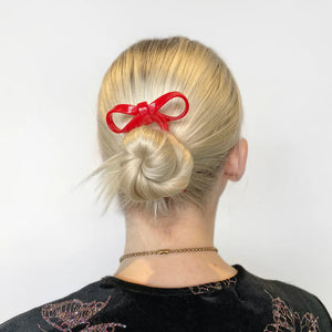 BOW HAIRPIN SMALL | CHERRY