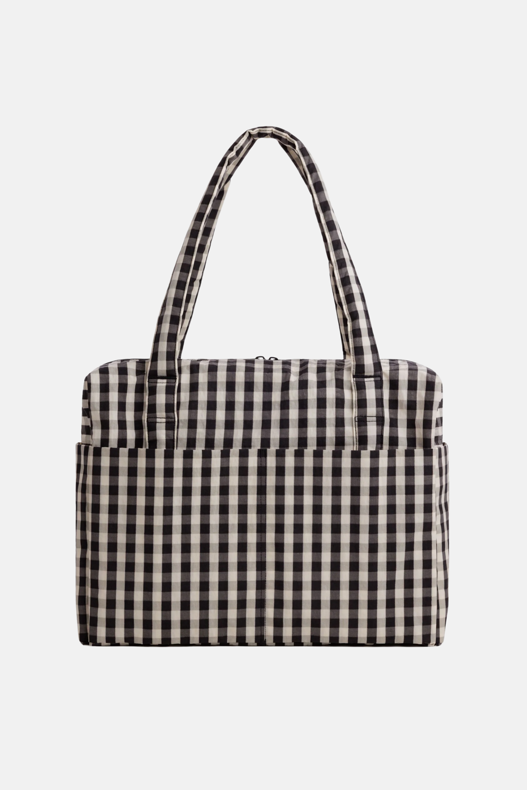 Baggu Cloud Carry On Black and Cream Gingham