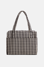 Baggu Cloud Carry On Black and Cream Gingham