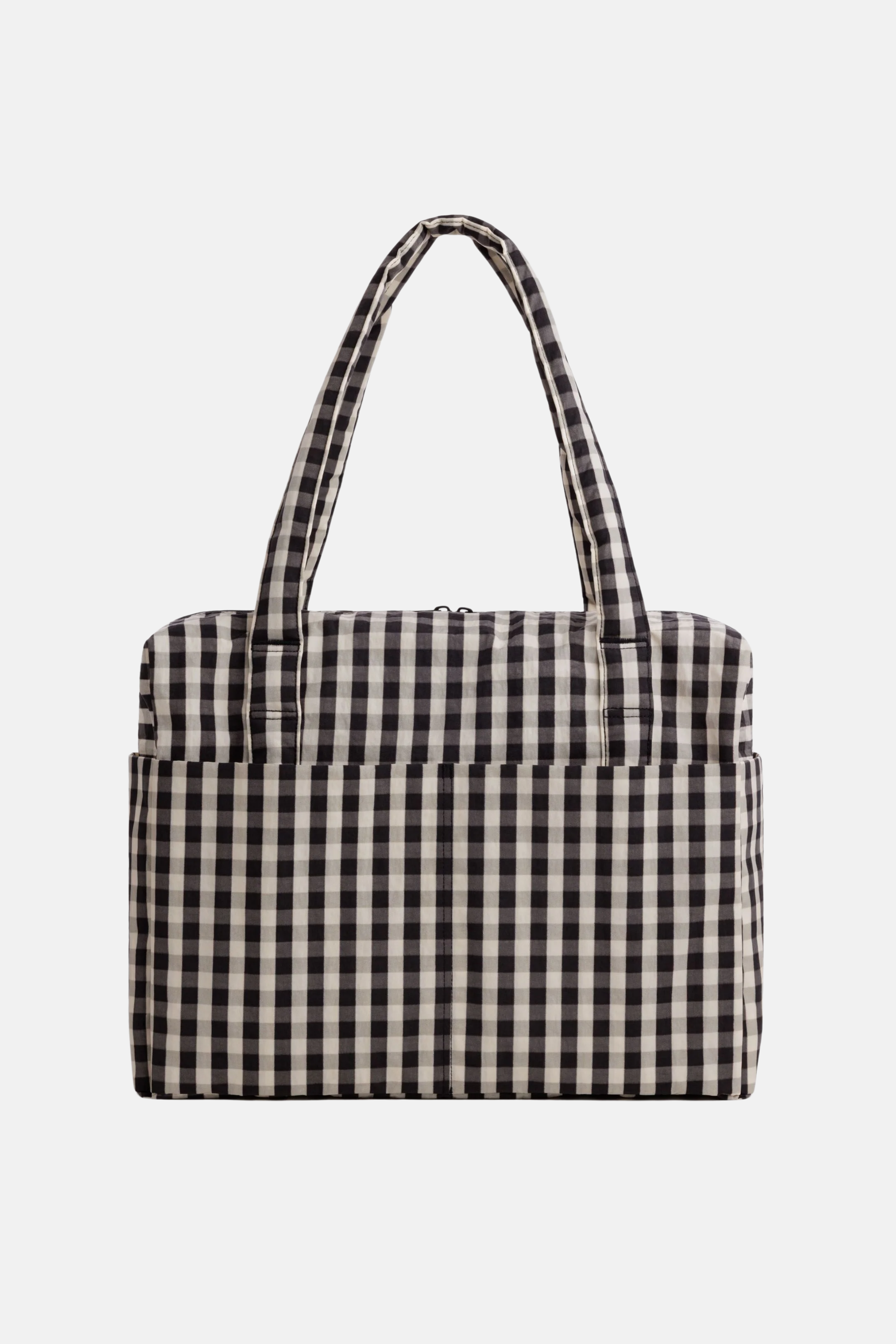 Baggu Cloud Carry On Black and Cream Gingham