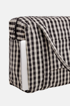 Baggu Cloud Carry On Black and Cream Gingham