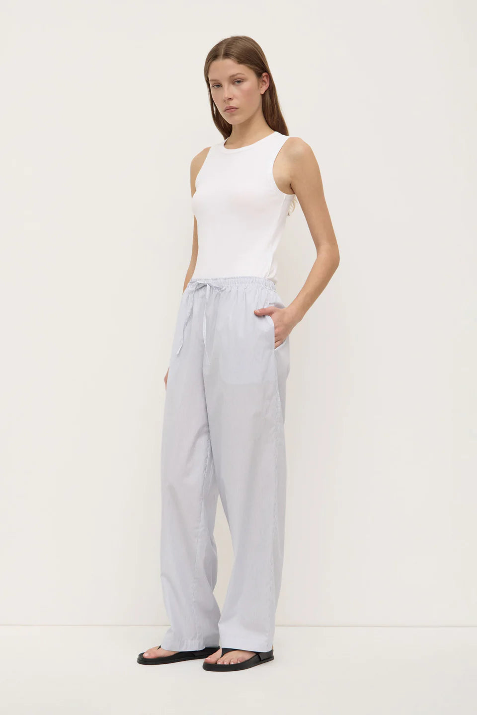 CORA STRIPE PANT | WHITE/NAVY STRIPE