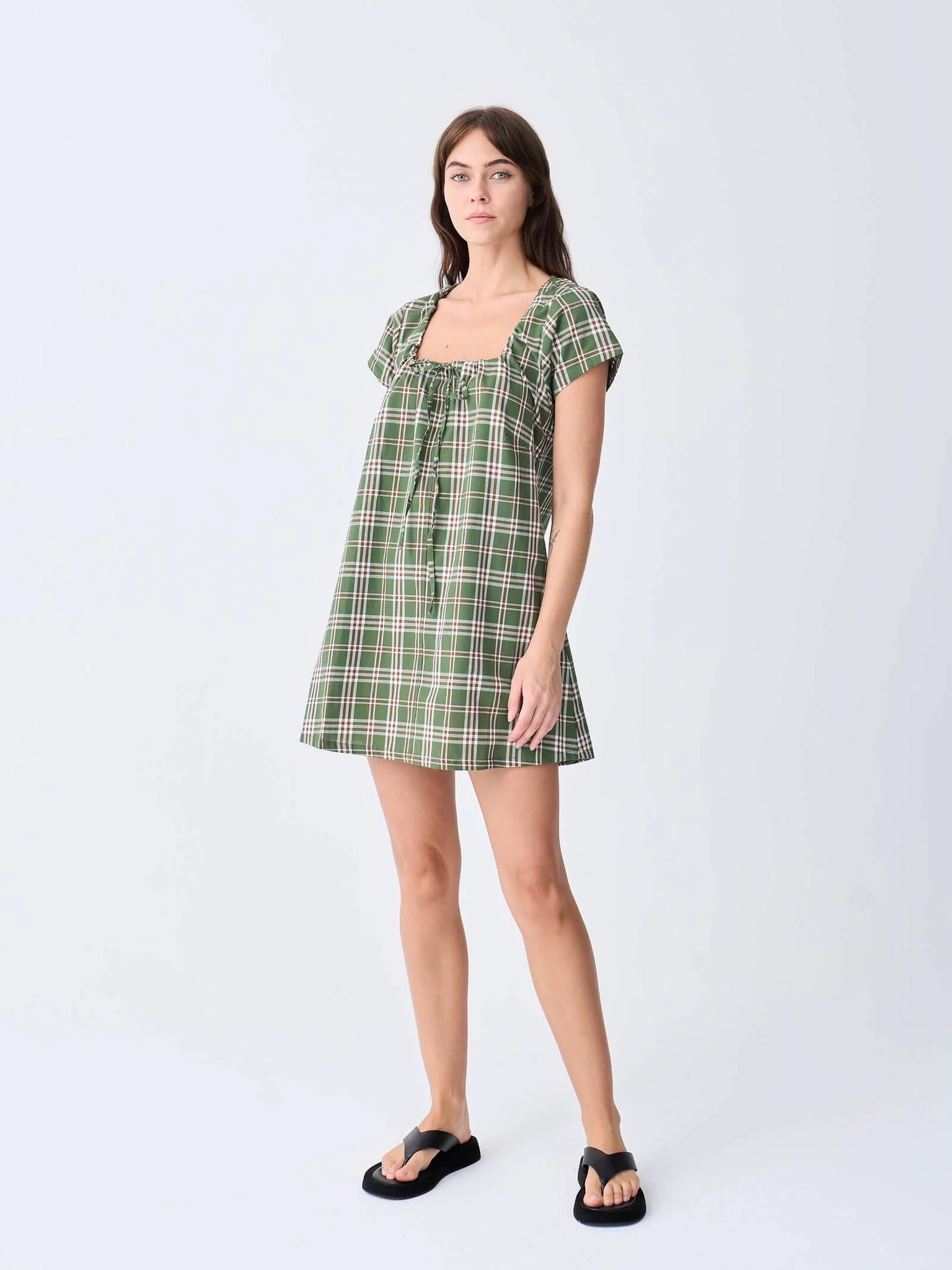 COVE MINI DRESS | FOREST CHECK