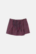 Damson Madder Glinda Mini Skirt Magenta Check