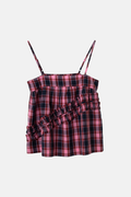DAMSON MADDER NYRA RUFFLE CAMI | MAGENTA CHECK