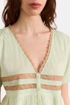 Damson Madder Tilda Lace Blouse Mint