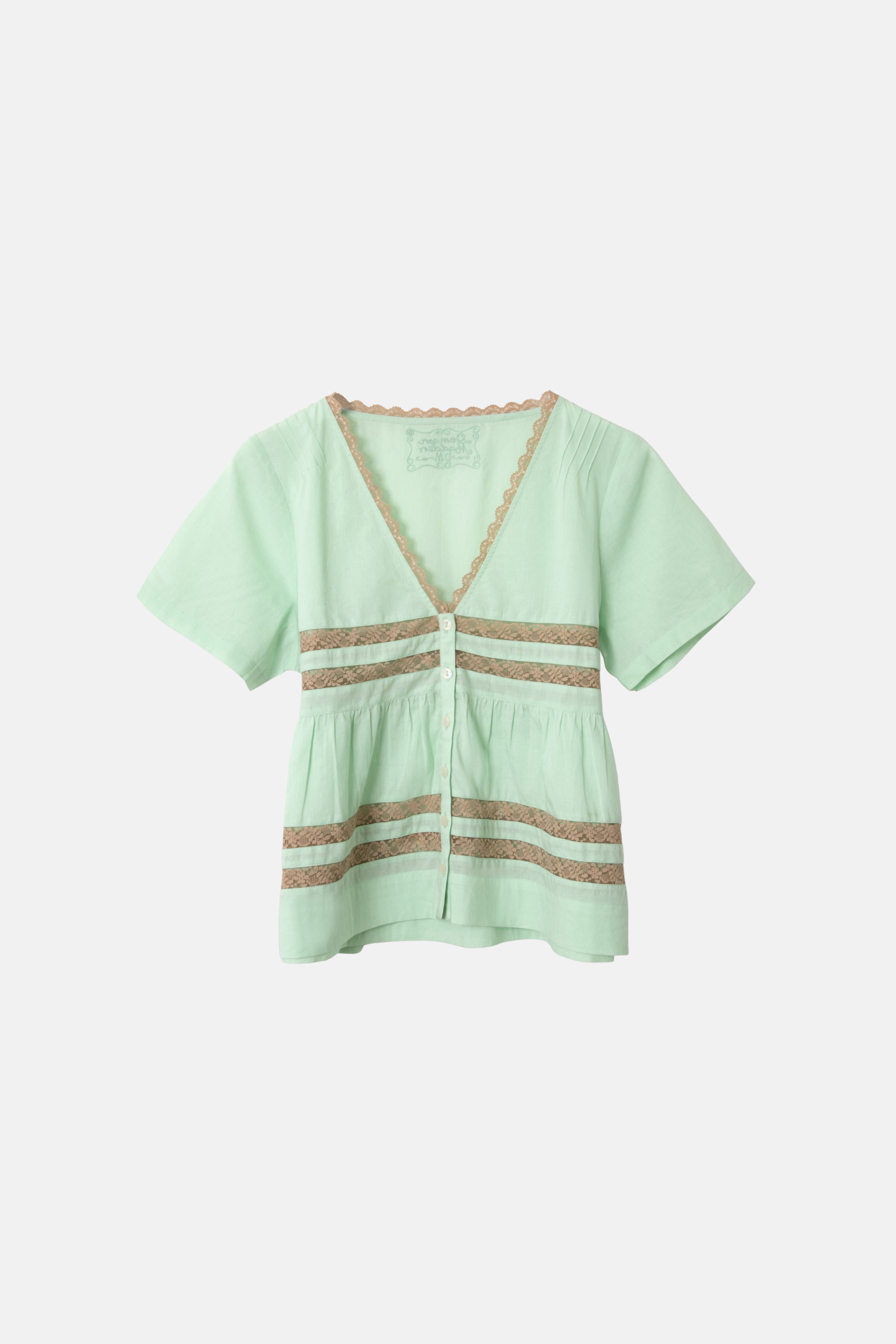 DAMSON MADDER TILDA LACE BLOUSE | MINT
