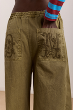 Damson Madder Felix Twill Trouser Olive