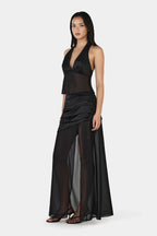 DELILAH SCARF TOP | BLACK