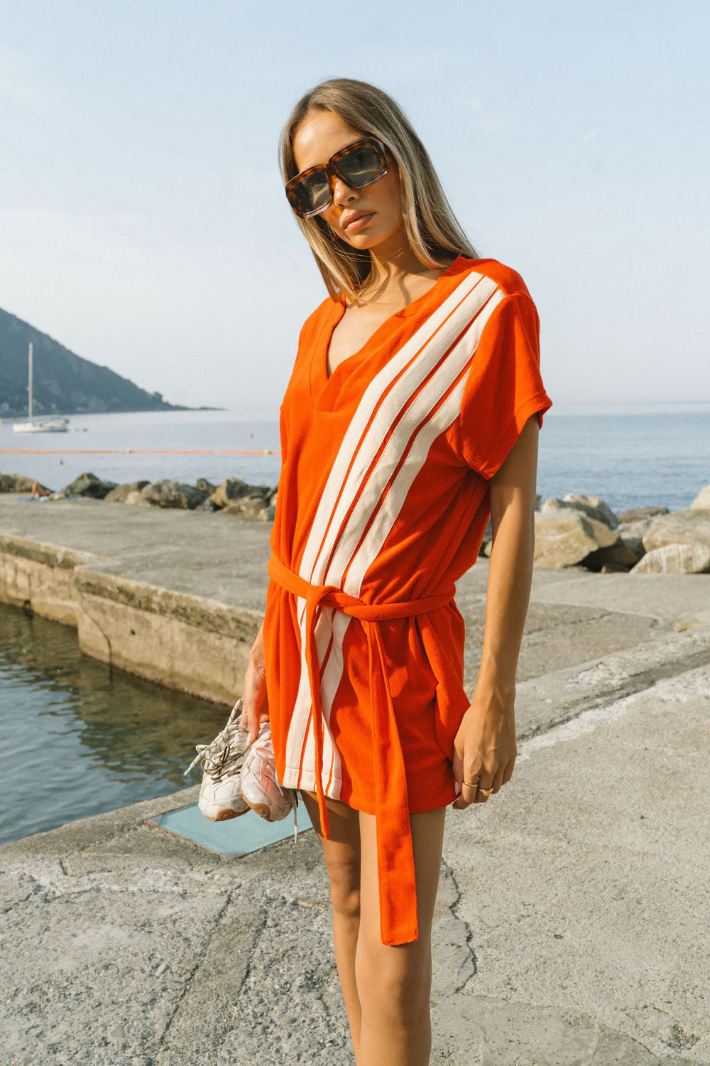 TROPIQUES TERRY DRESS | APPLE RED