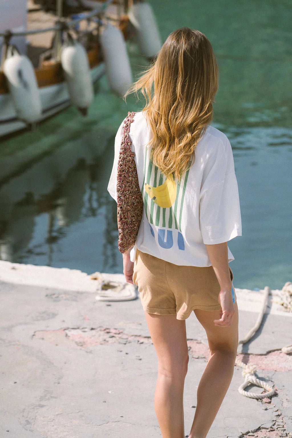 Araminta James Oui Banana Oversized Tee Snow