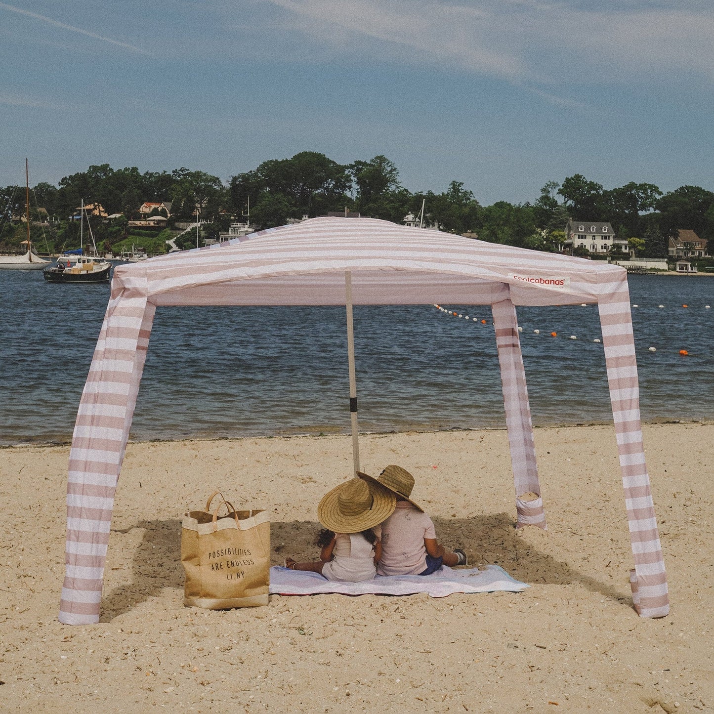 THE COOLCABANAS 5  LARGE | NOOSA BEIGE STRIPE