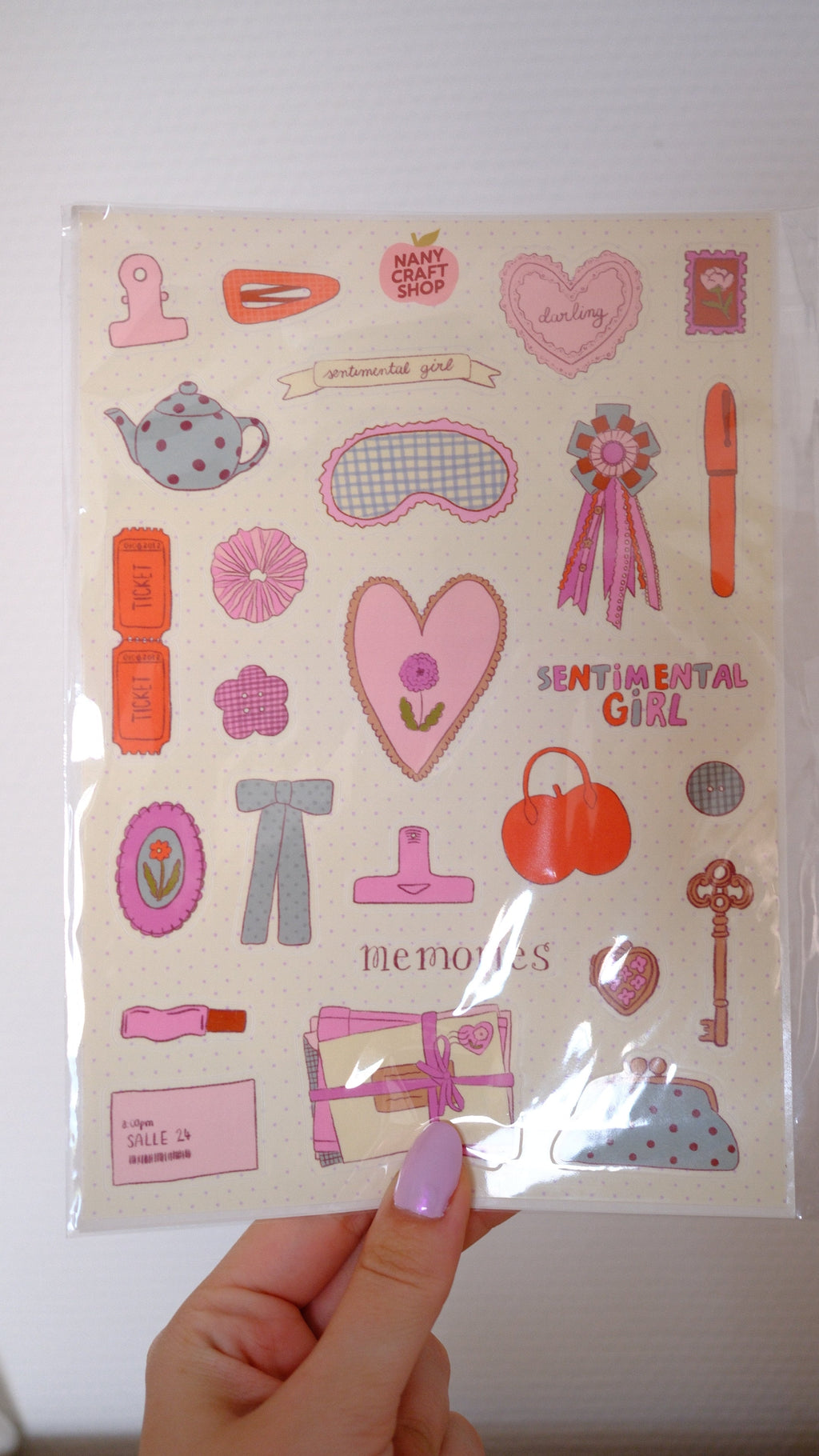 Nany Craft A5 Sentimental Girl Sticker Sheet