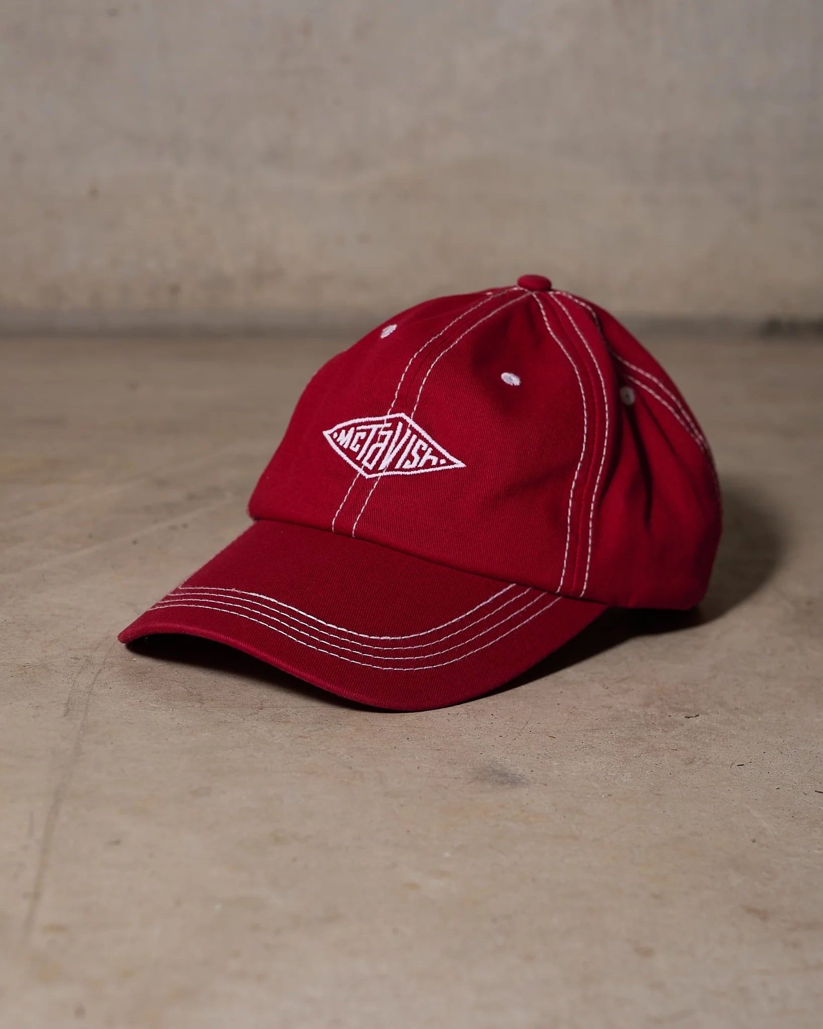 STITCHED DIAMOND CAP | RED