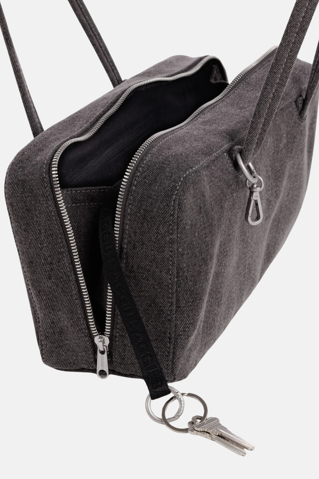 Denim Bowler Bag Washed Black Denim