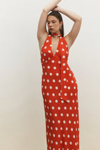 ELYSE MAXI DRESS | RED POLKA