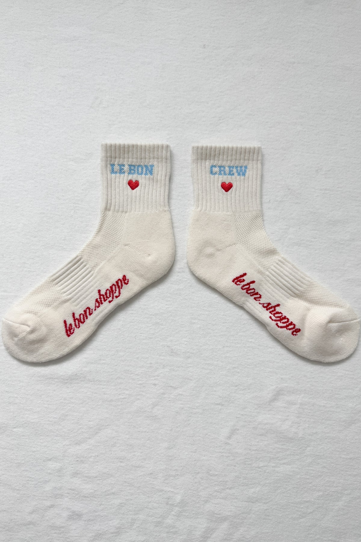 EMBROIDERED  CREW SOCKS | VANILLA