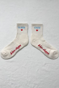 EMBROIDERED  CREW SOCKS | VANILLA