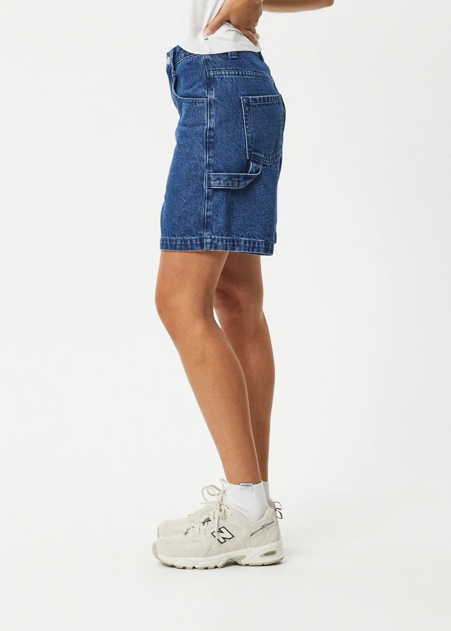 EMILIE HEMP DENIM WORKWEAR SHORT | AUTHENTIC BLUE