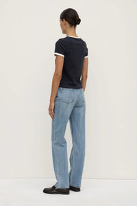 ELISE RINGER SHORT SLEEVE TEE | TRUE NAVY/CREAM