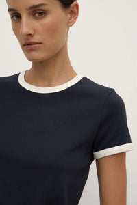 ELISE RINGER SHORT SLEEVE TEE | TRUE NAVY/CREAM