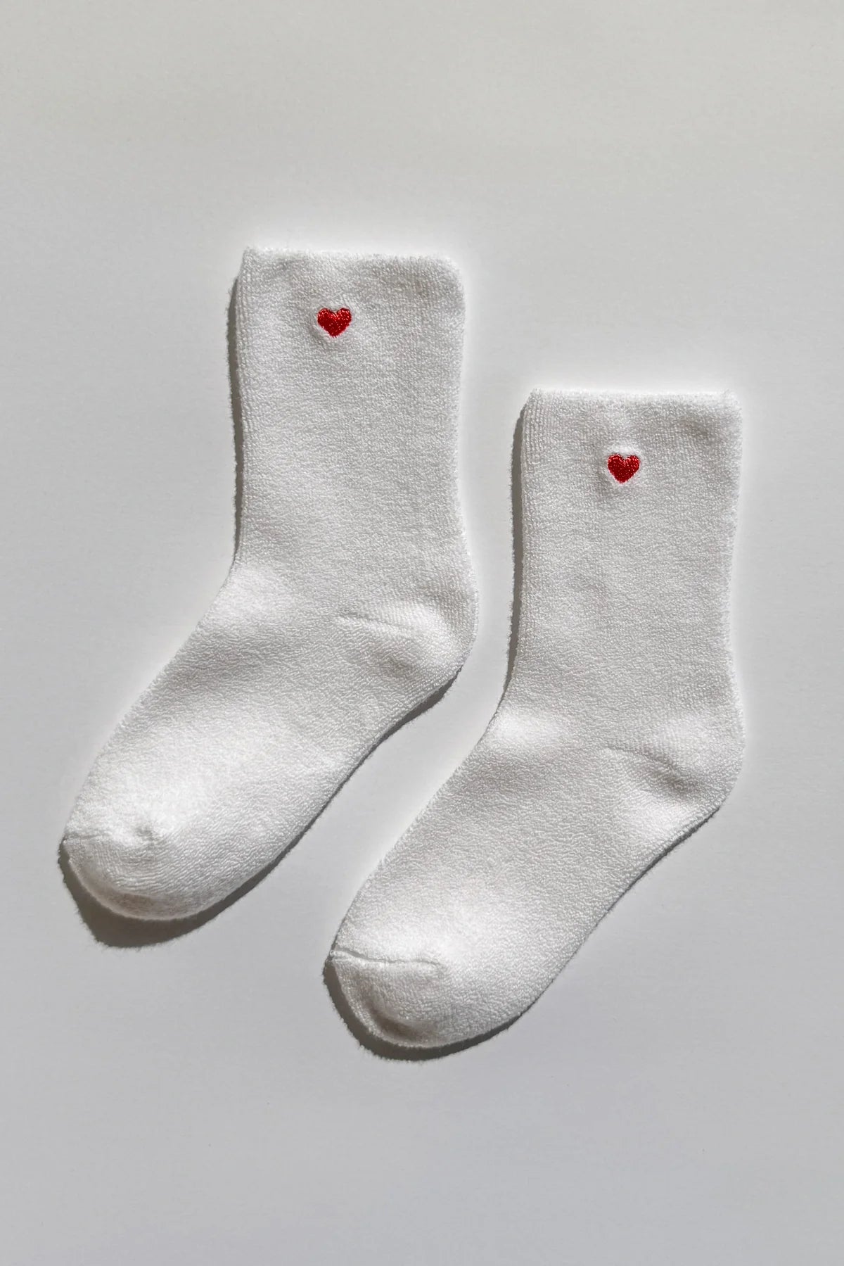 EMBROIDERED CLOUD SOCKS | WHITE + HEART