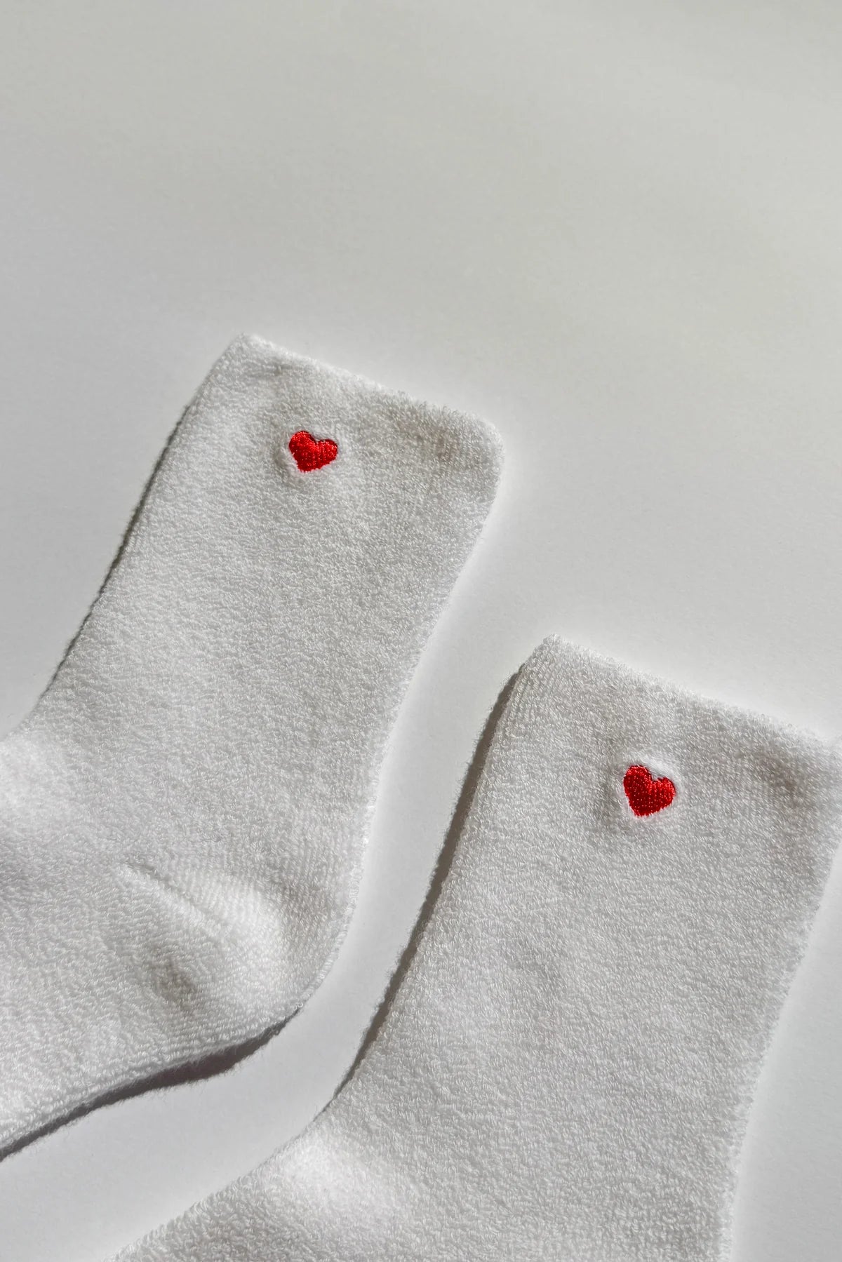 EMBROIDERED CLOUD SOCKS | WHITE + HEART
