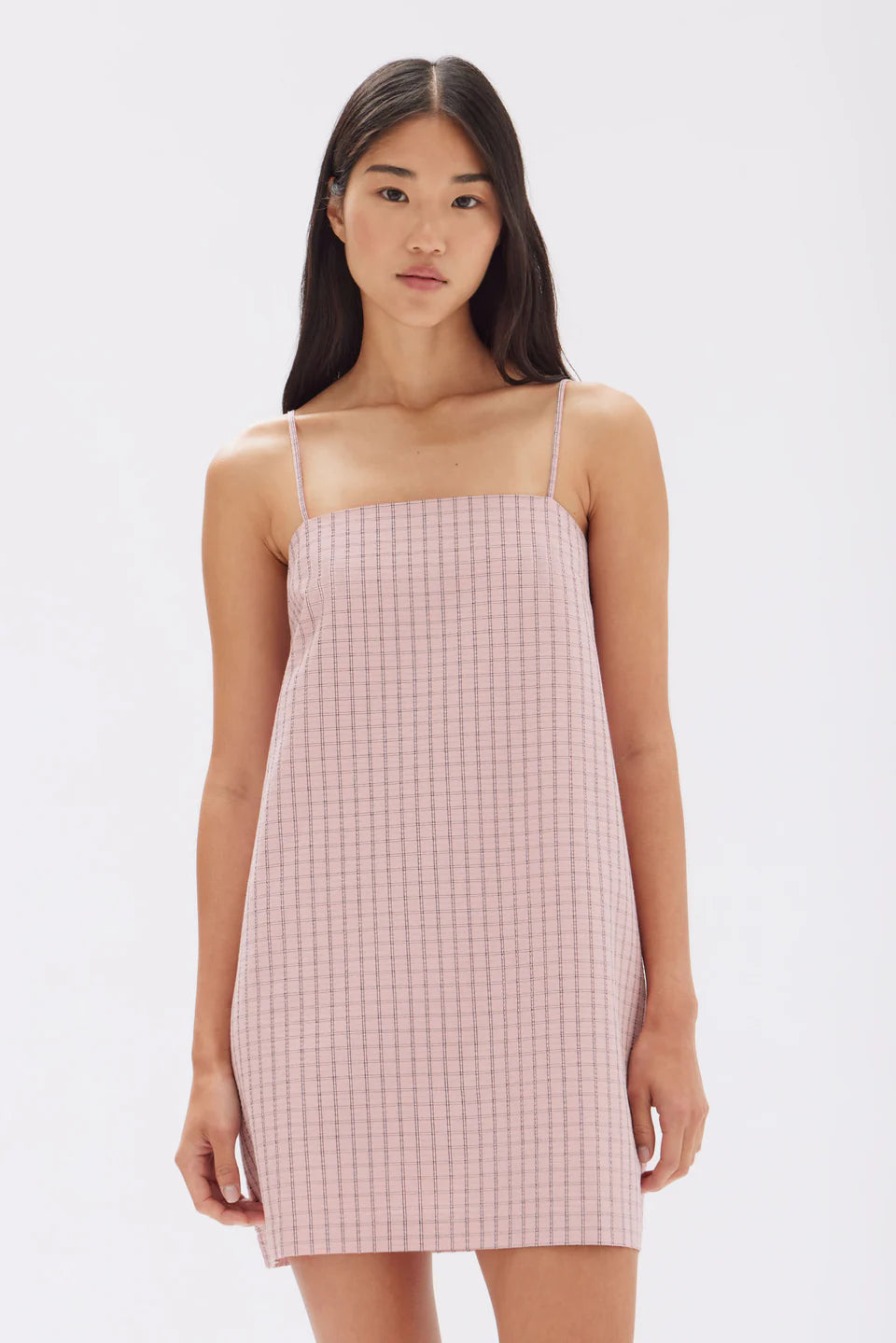 EMILE SEESUCKER MINI SHIFT DRESS | POMELLO CHECK