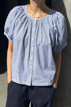Le Bon Shoppe Emily Short Sleeve Top White and Blue