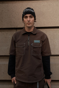 Afends Equipment Workwear Short Sleeve Shirt Coffee