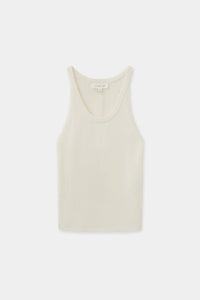 ESTELLA WOOL SCOOP NECK TANK | WHITE