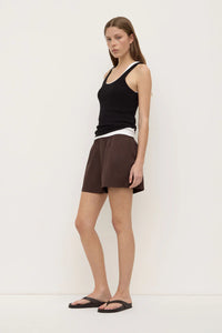 EVERYDAY POPLIN SHORT | GANACHE