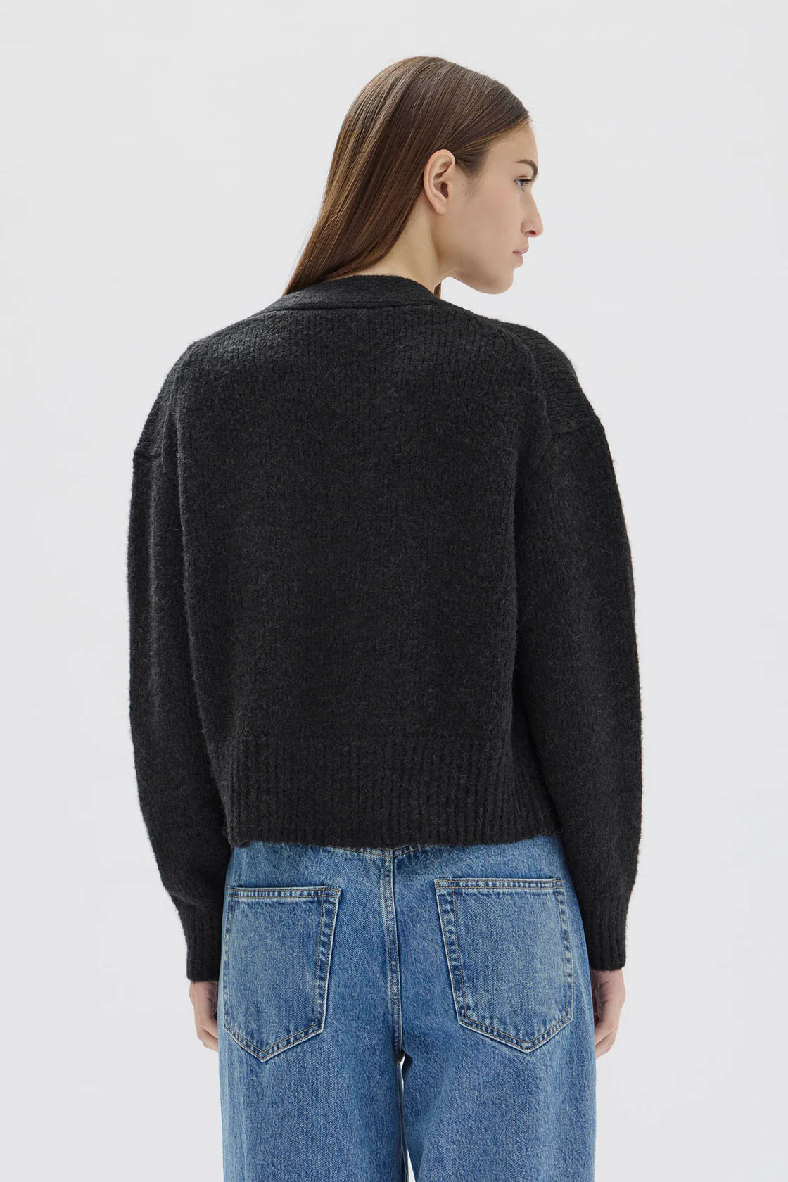 EVI WOOL KNIT CARDIGAN | BLACK