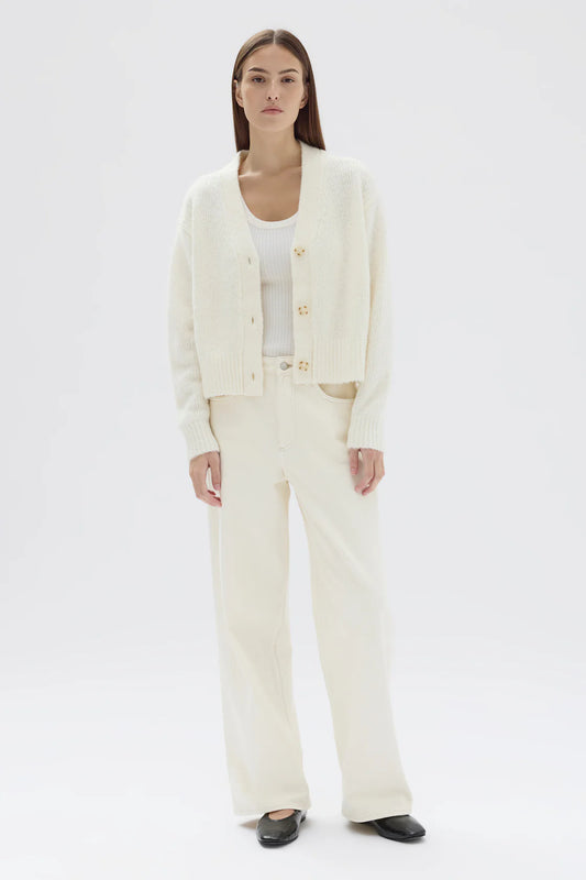 EVI WOOL KNIT CARDIGAN | CREAM